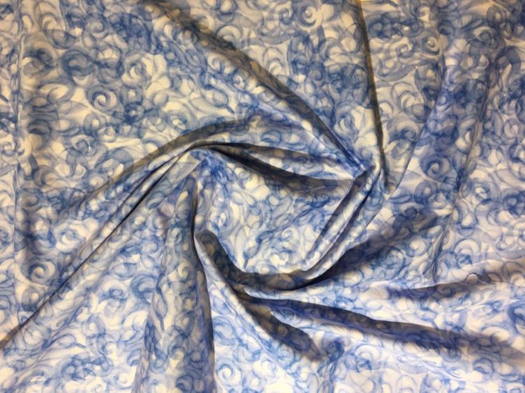 Stoff Baumwolle, Patchwork Blau verraucht
