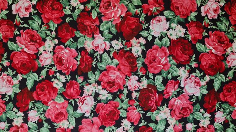 Stoff Baumwolle, Patchwork Rosentraum