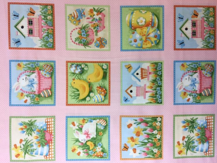 Stoff Baumwolle Patchwork, Spring Parade rosa