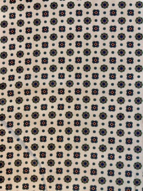 Stoff Baumwolle/Wolle, beige mit Blumenmotiv