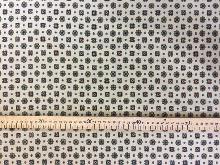 Stoff Baumwolle/Wolle, beige mit Blumenmotiv - 1