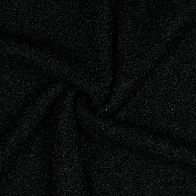 Stoff Boucle Polyester, Schwarz