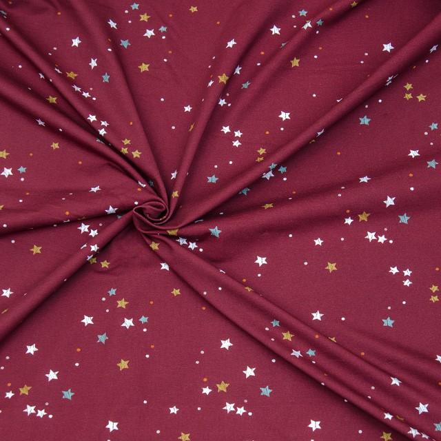 Stoff Jersey Apple Star, dunkelrot