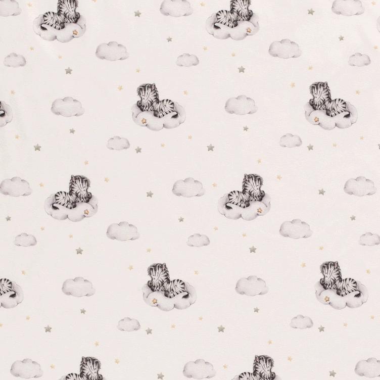 Stoff Jersey Baby Zebras auf Wolken