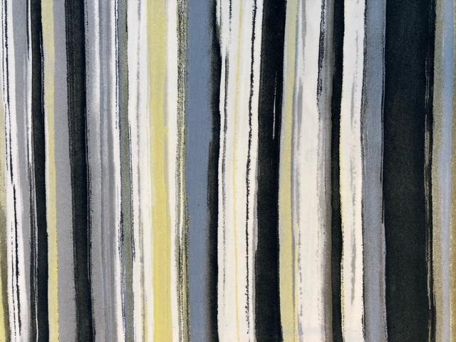 Stoff Jersey gestreift gelb, grau, schwarz