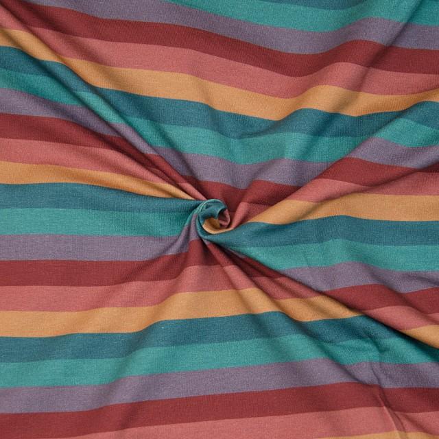 Stoff Jersey Rainbow Stripe
