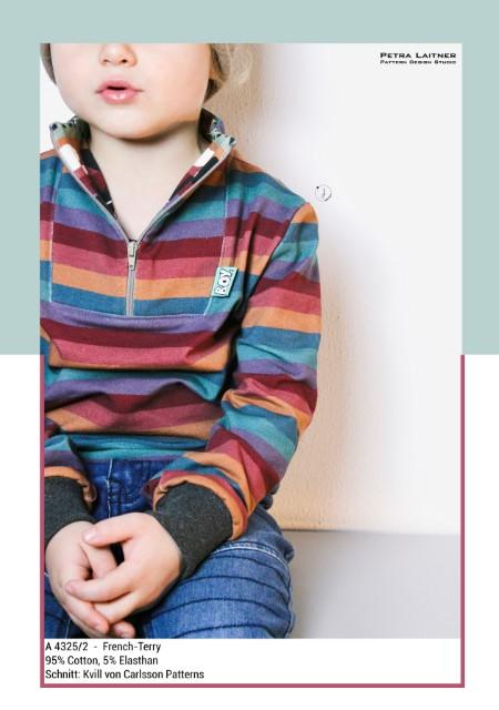Stoff Jersey Rainbow Stripe - 0