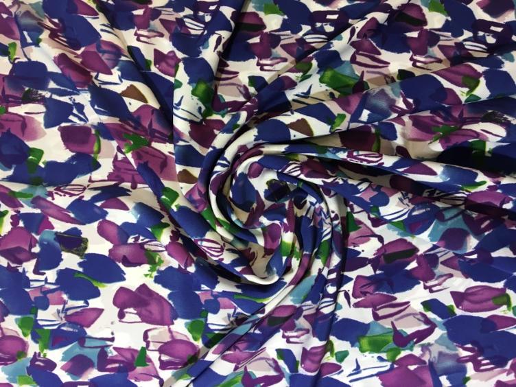 Stoff Polyester, Abstrakte Blumenwiese