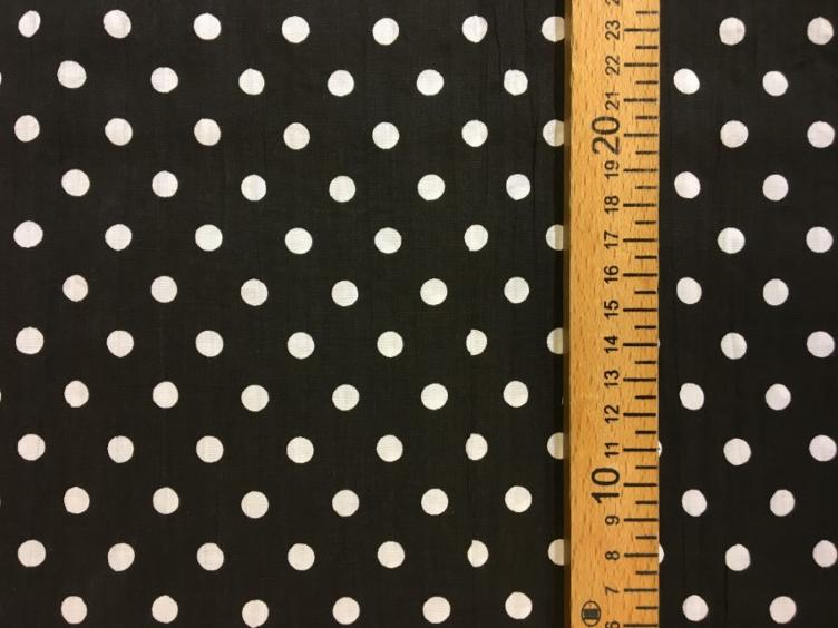 Stoff Polyester Punkte, schwarz - 0