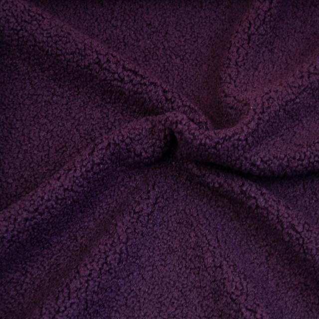 Stoff Teddy-Fleece, aubergine - 0