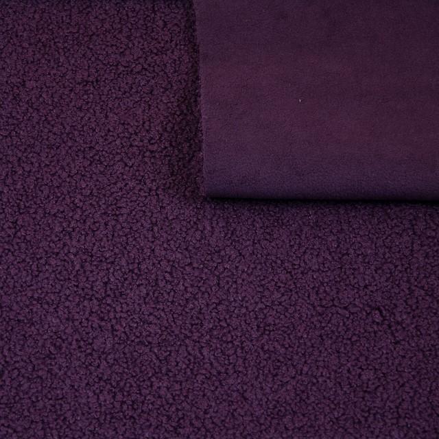 Stoff Teddy-Fleece, aubergine