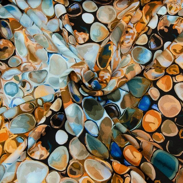 Stoff Viskose Crêpe, Biggi Marble - 0