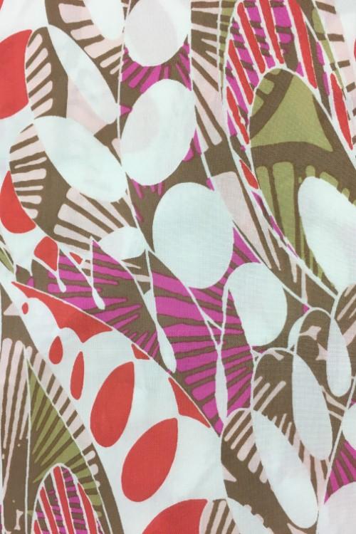 Stoff Viskose Druck weiss-rot