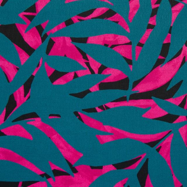 Stoff Viskose, Elodie petrol/Pink