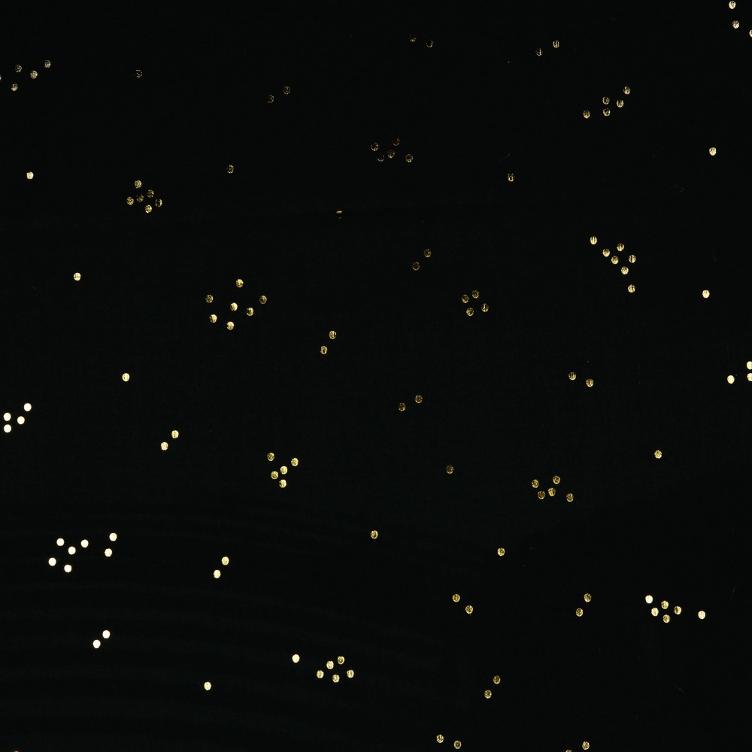 Stoff Viskose Foil Dots, schwarz