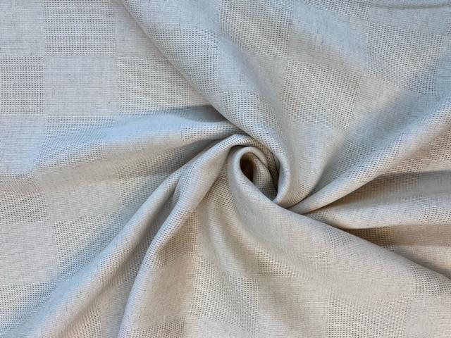 Stoff Viskose/Leinen Beige mit Quader