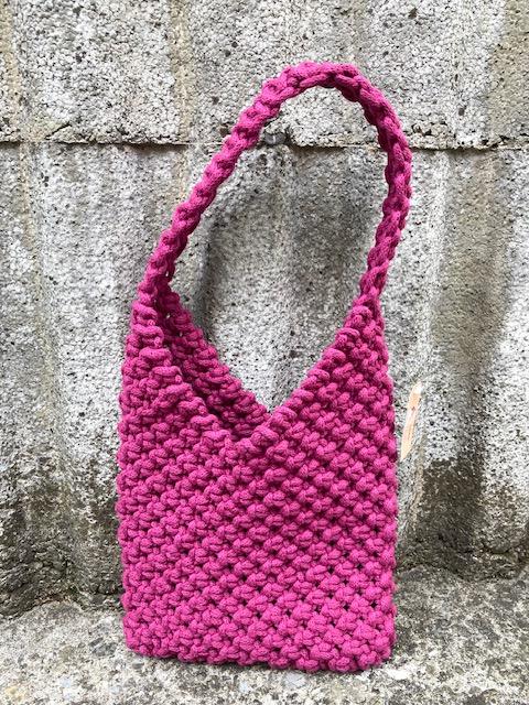 Tasche Makramee aubergine