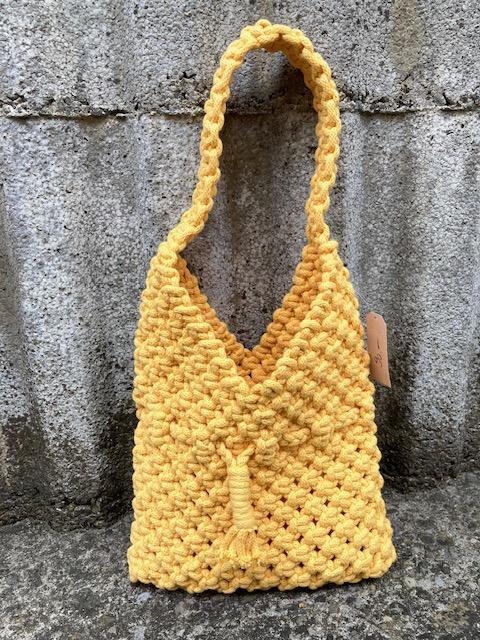 Tasche Makramee gelb