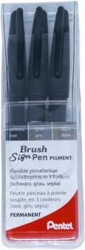 Brush Sign Pen Pigment 3er-Set schwarz